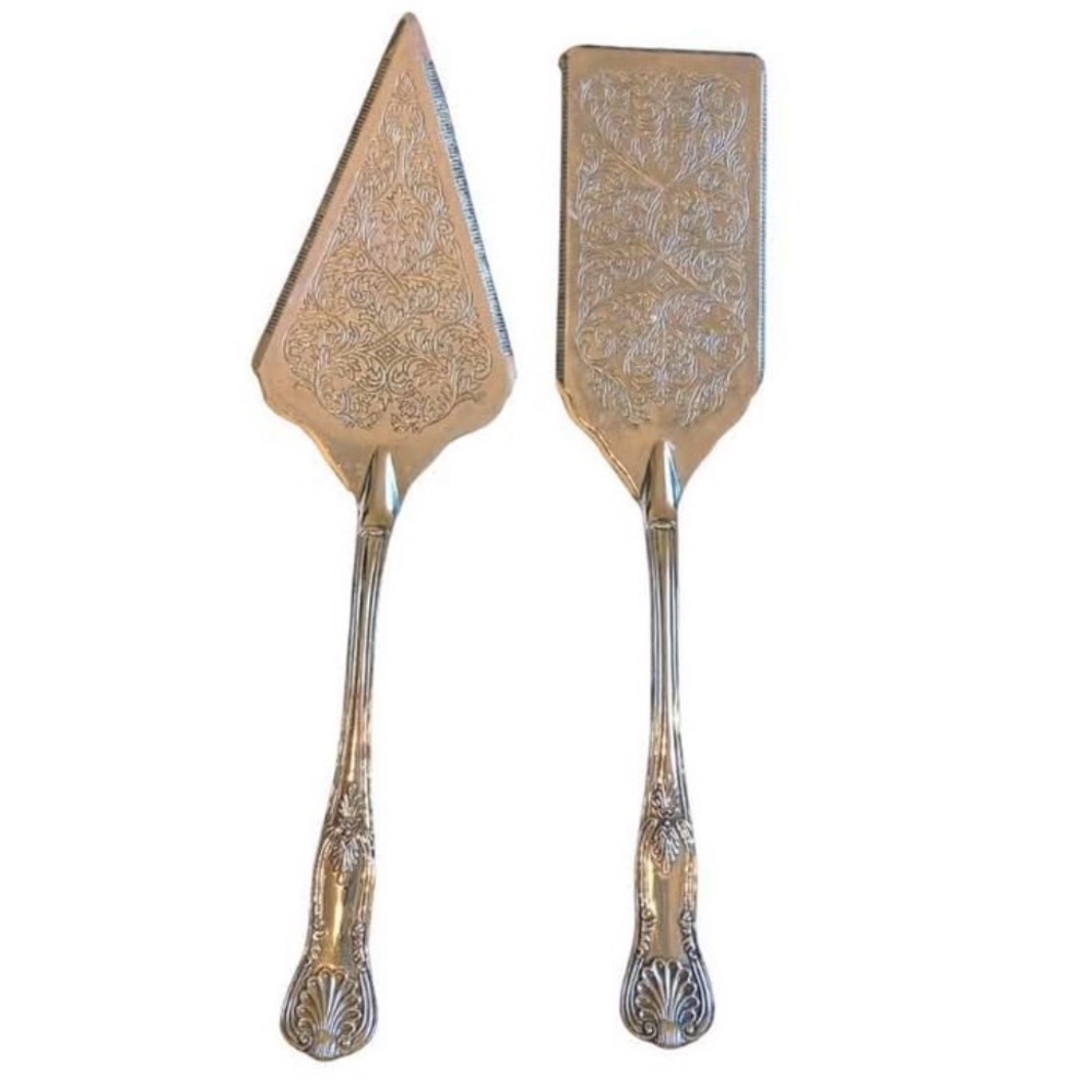 {Rare} Antique Sheffield Silverplate Cake Serving Set